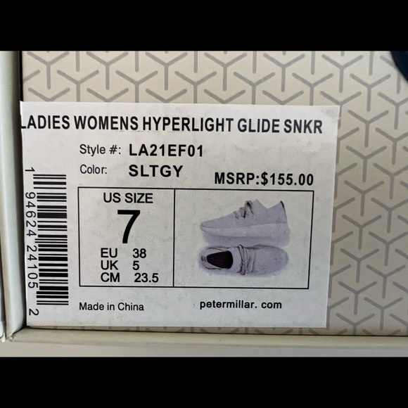 PETER MILLAR WOMENS HYPERLIGHT GLIDE LIGHTWEIGHT ATHLETIC GREY SNEAKERS - Picture 14 of 14